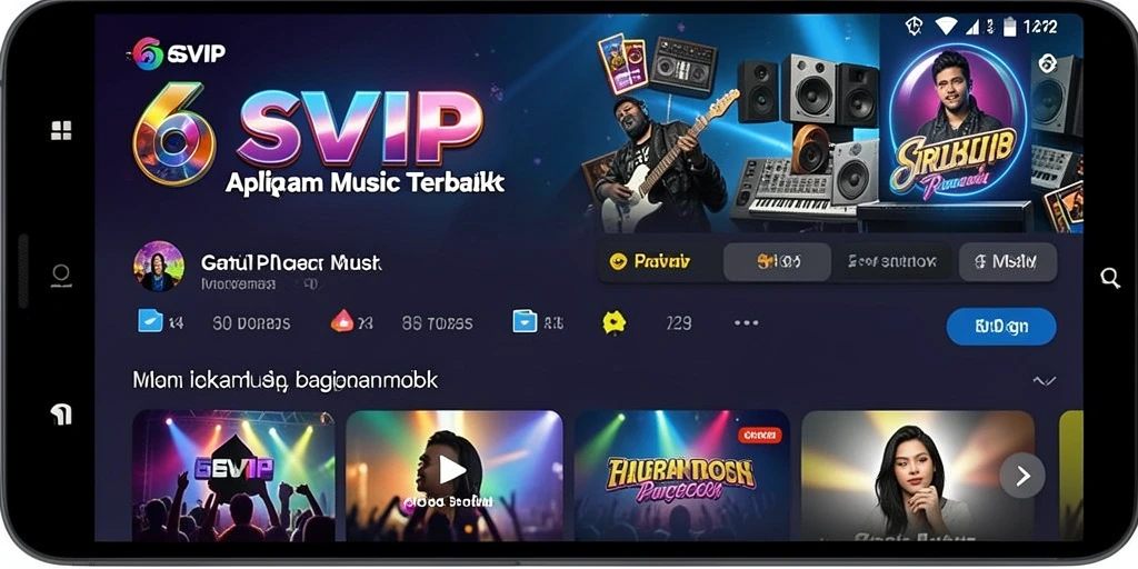 Screenshot dari gameplay 6SVIP yang menampilkan antarmuka pemutar musik.