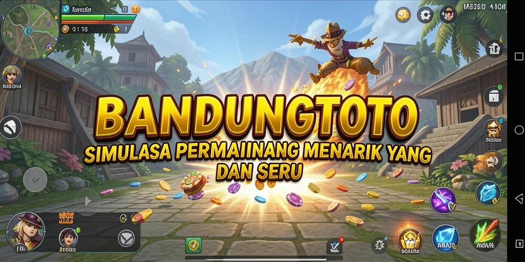 Tampilan gameplay BANDUNGTOTO yang penuh warna dan interaksi.