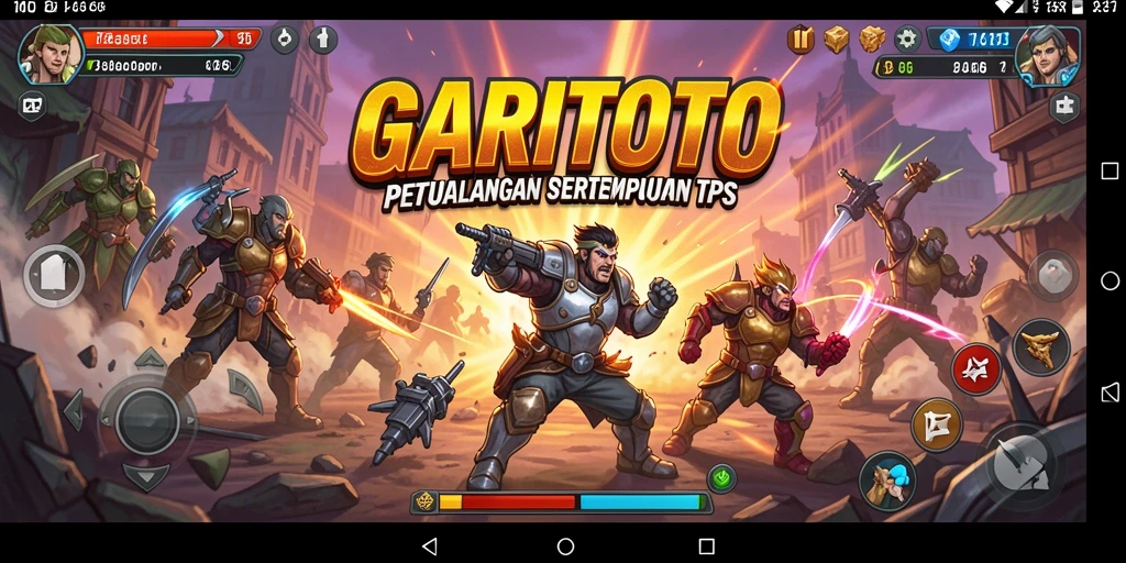 Tangkapan layar utama GARITOTO menunjukkan aksi tembak-menembak yang seru.