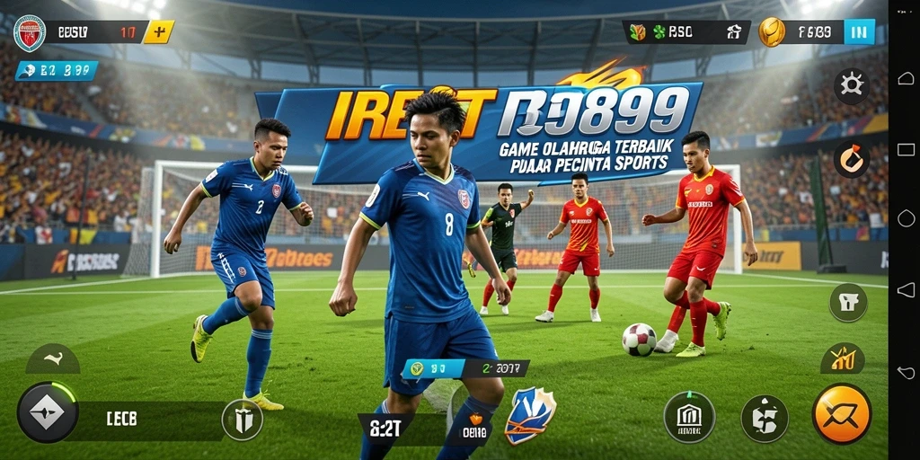 Tampilan menarik dari gameplay olahraga yang kompetitif.
