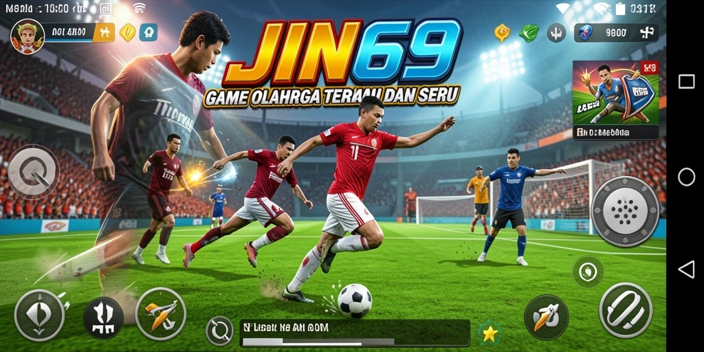 Tampilan gameplay seru dalam JIN69 menampilkan aksi olahraga yang mendebarkan.