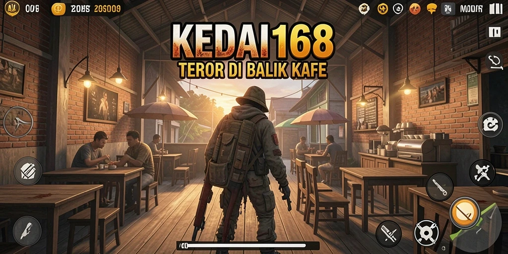 Screenshot permainan KEDAI168 dengan suasana menyeramkan dan gameplay yang mendebarkan.