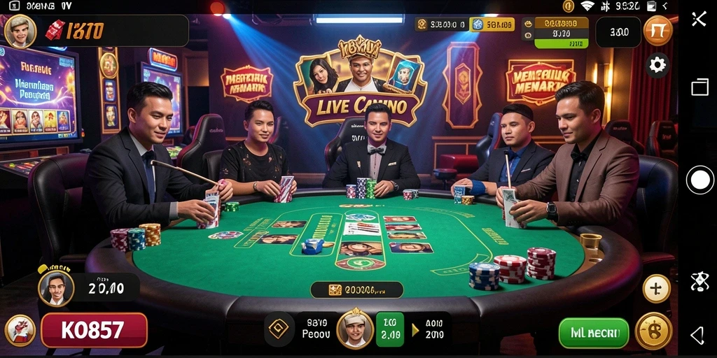 Gameplay menarik dalam aplikasi KO857 Live Casino.