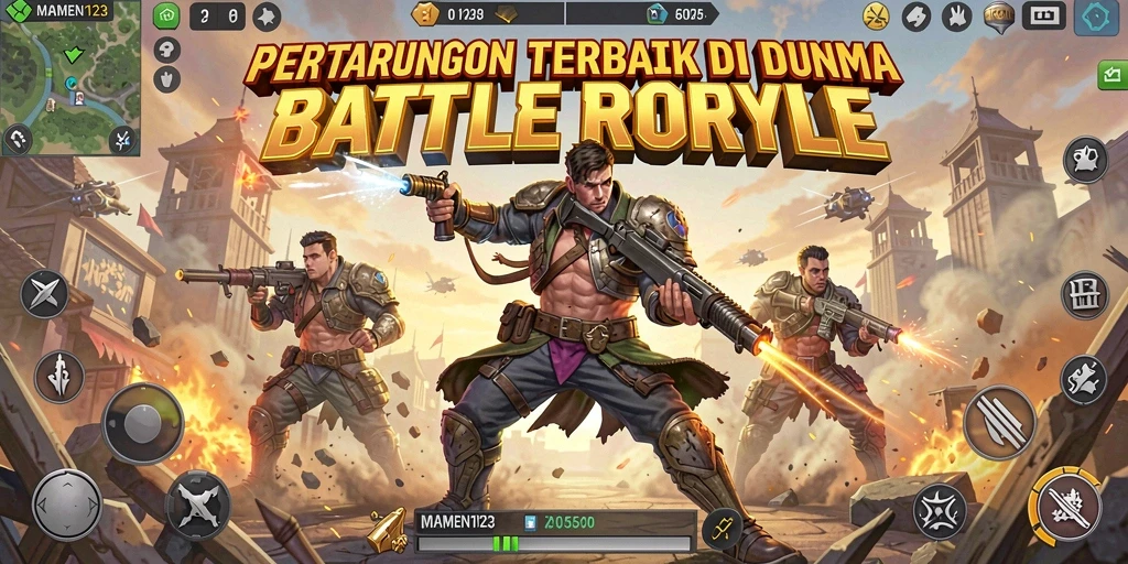 Tampilan gameplay seru dalam arena pertempuran MAMEN123.