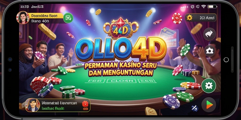 Screenshot menunjukkan gameplay seru OLLO4D di dunia Kasino.