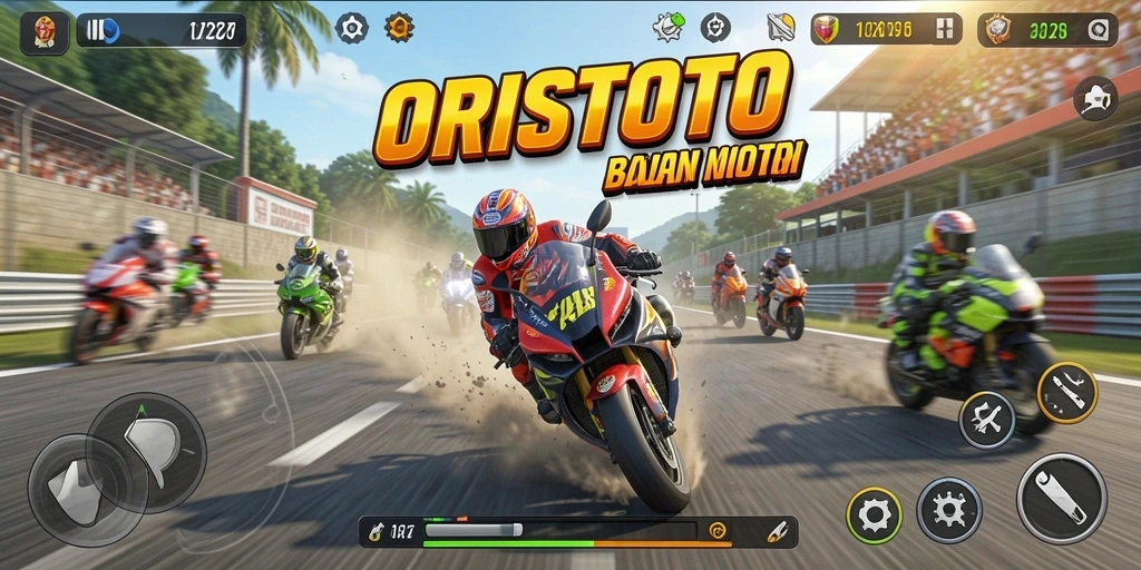 Gameplay menegangkan dalam balapan motor ORISTOTO.