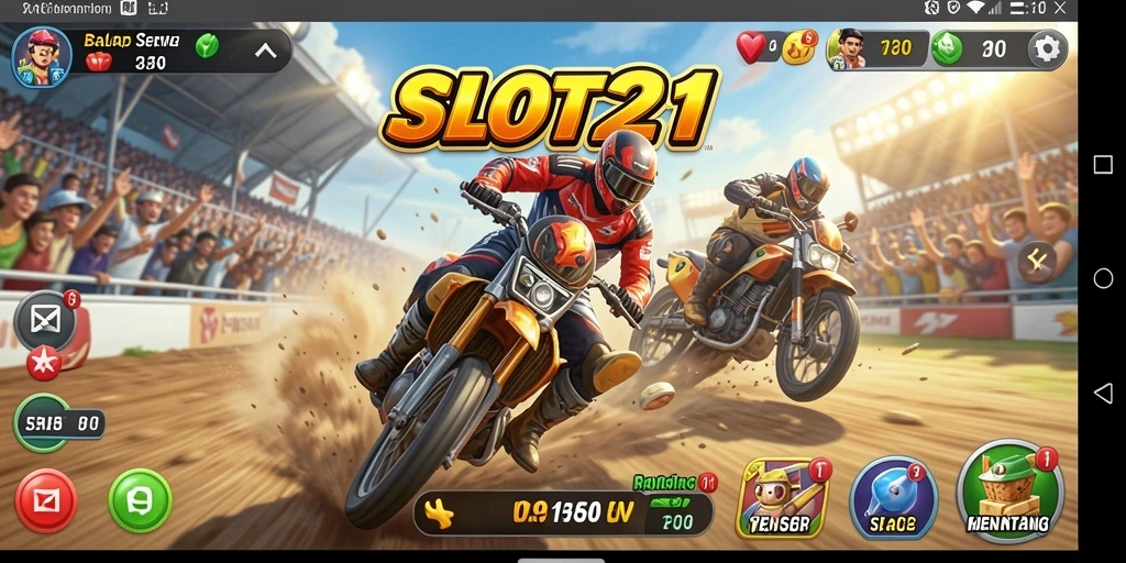 Gameplay racing SLOT21 yang seru dan mendebarkan.