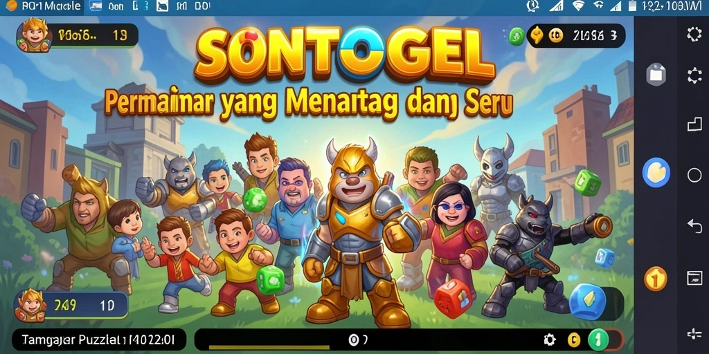 Screenshot gameplay SONTOGEL menampilkan tantangan puzzle yang menarik.